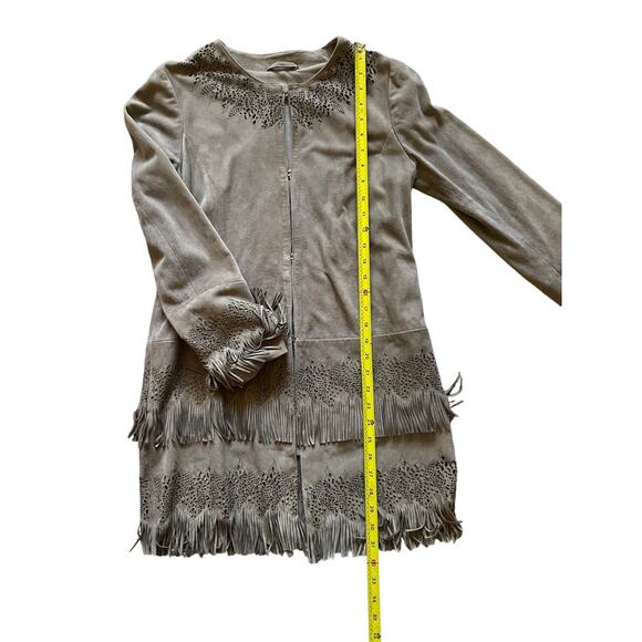 Vintage Genuine Suede Leather Women/Teen Jacket with Fringe Sz Small 40 Western - Picture 6 of 10